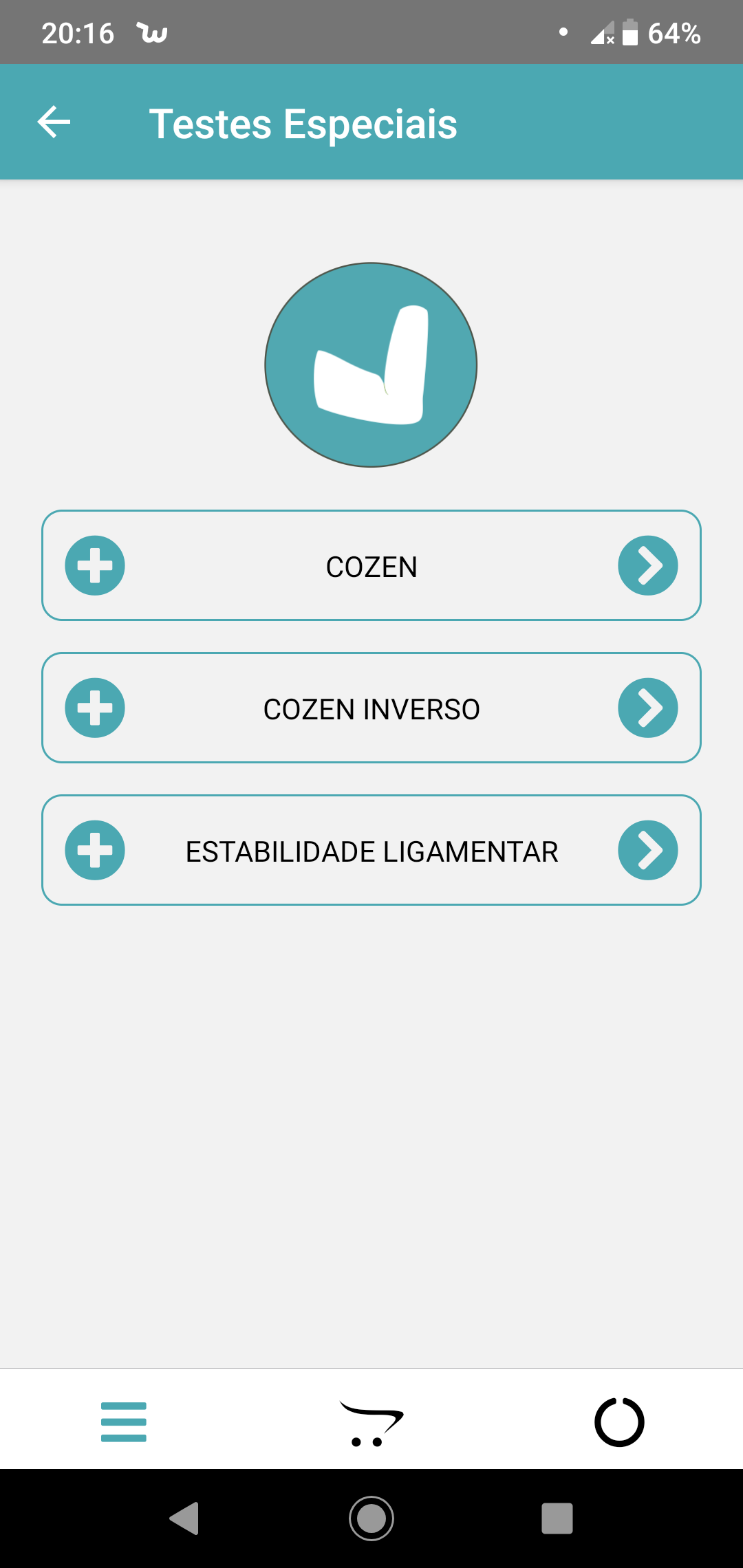 Testes Especiais para braço